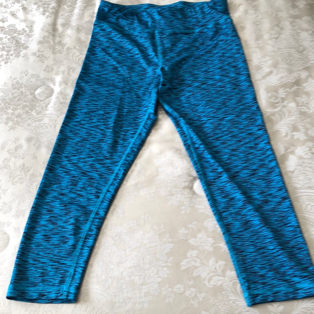 BEVERLY HILLS POLO CLUB SMALL TURQUOISE MIX CROPPED CAPRIS YOGA ATHLETIC - #408